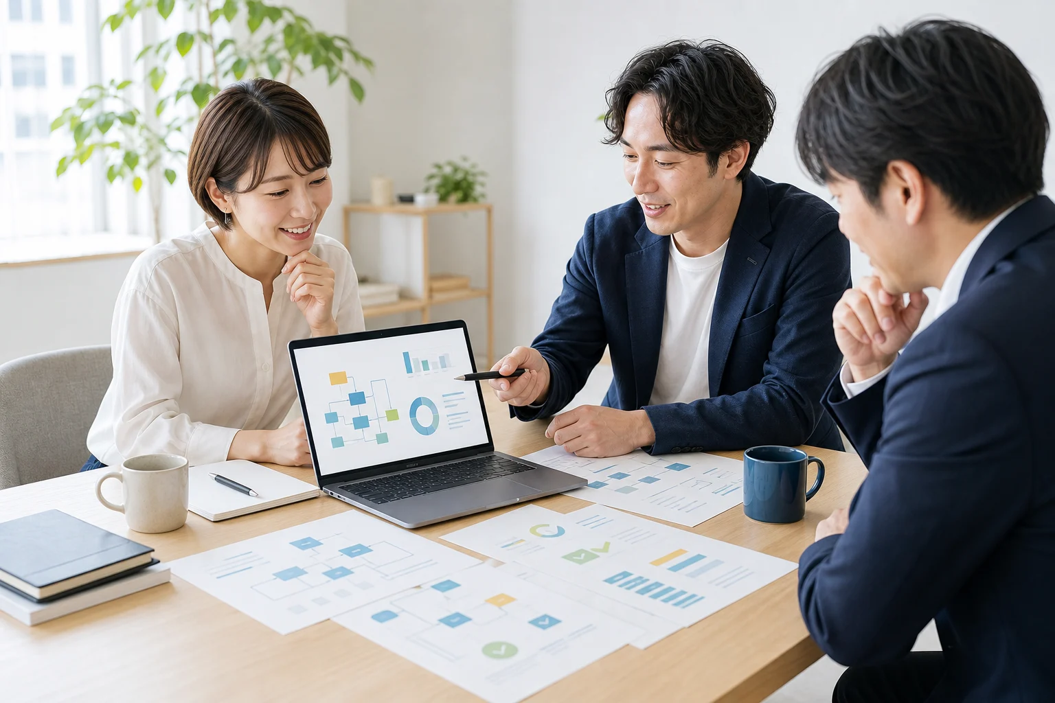 DXの課題を現場で使える業務フローに整理している相談風景